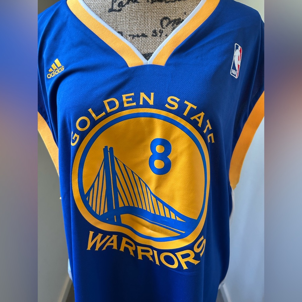 Adidas Blue and Yellow Warriors Jersey -2XL
